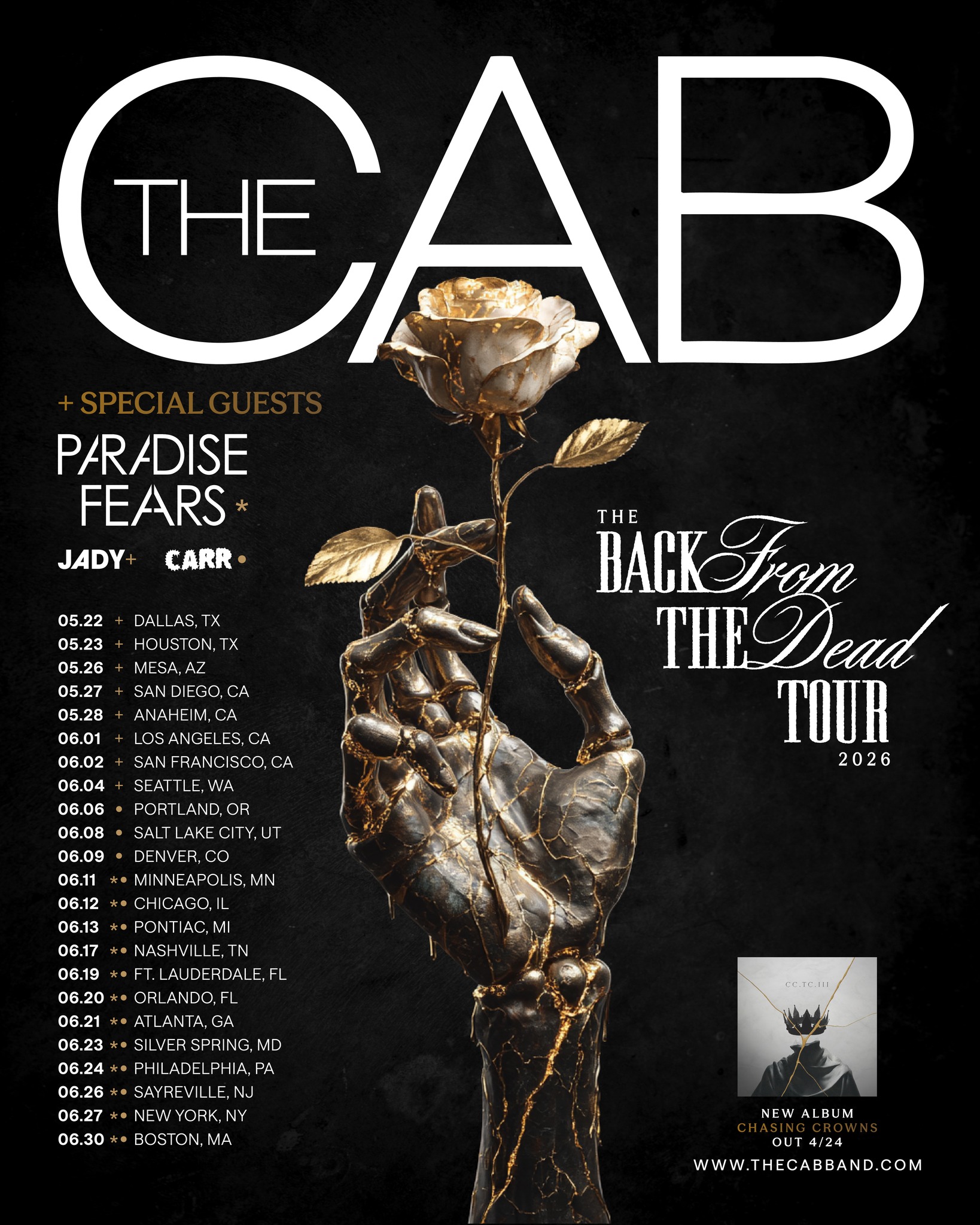 The Cab Back From the Dead Tour Poster 2026